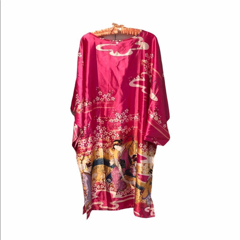 100 percent hand painted silk dress NWT